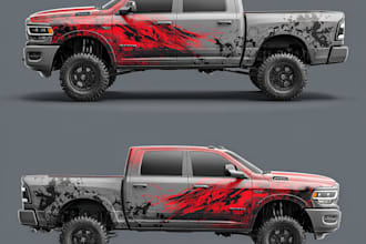 create a racing car wrap, itasca wrap design