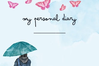 aesthetic blue diary canva ebook template