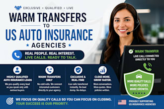 generate auto insurance warm transfer leads for USA agencies
