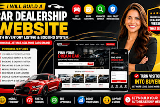 build a car dealership website with inventory listing and booking system