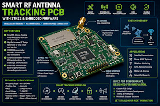 develop smart rf antenna tracking pcb with stm32 and embedded firmware