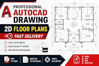 redraw floor plans, sketches, and PDF to autocad