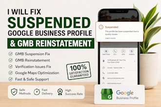 fix suspended google business profile and gmb reinstatement
