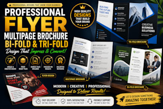 design professional flyer, bifold, trifold and multipage brochure