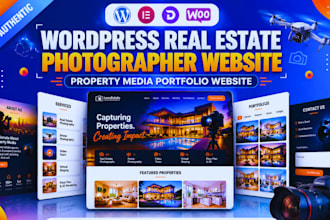 wordpress real estate photographer website property media portfolio website