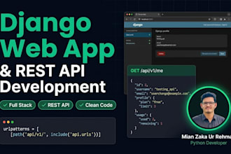 build a full django web app and rest API with python