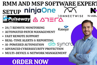 setup rmm software ninjaone atera connectwise n able kaseya pulseway syncro CRM