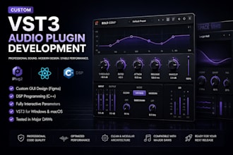 develop custom vst, vst3 and au audio plugins with modern UI