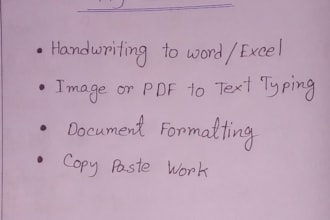 do professional handwriting and document typing work