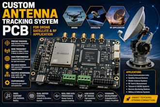 create custom antenna tracking system pcb for drone satellite and rf application