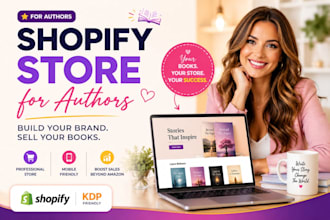 build professional shopify bookstore website for author or author shopify store