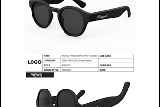 design professional eyewear tech pack design, factory tech pack and 3d rendering