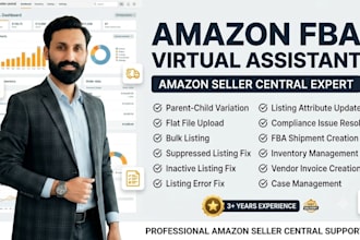 be your amazon fba virtual assistant for listing, variation, flat file,