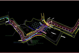 do road, highway design, site, grading plan in civil 3d and autocad