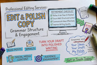 edit and polish your copy for grammar structure and engagement