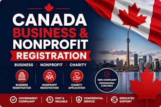 process your canada business registration, nonprofit, or charity application