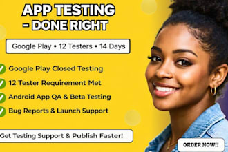 provide 12 testers, google play closed testing, android app testing