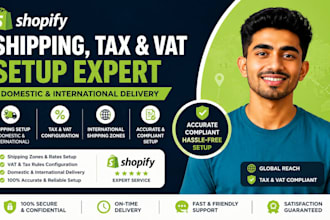setup shopify shipping and tax, international shipping and domestic and tax