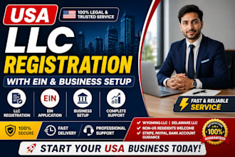 do USA llc registration with ein and business setup with nominee director