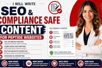 write SEO and compliance safe content for peptide websites
