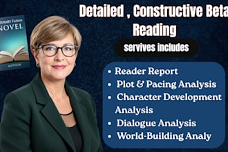 beta read your fiction novel and provide detailed reader report