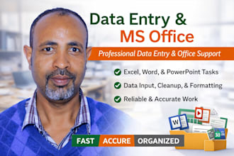 do professional data entry, document formatting, office task