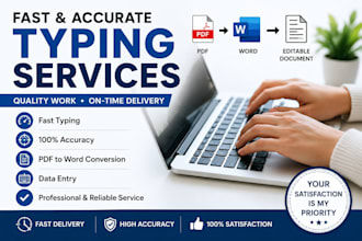 do fast and accurate typing work and data entry