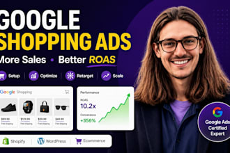 setup, fix, manage and optimize google shopping ads for shopify ecommerce store