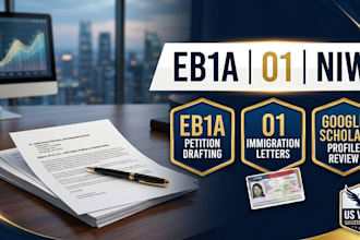 draft your eb1a petition niw petition and o1 visa immigration letter