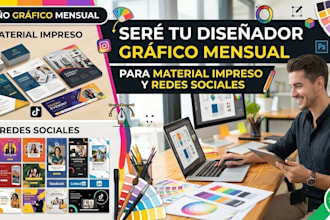diseñador gráfico mensual dedicado para material impreso y redes