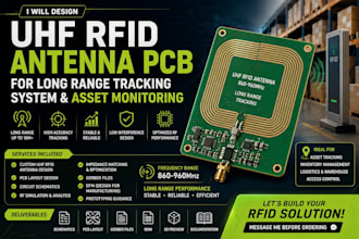 design uhf rfid antenna pcb for long range tracking system and asset monitoring