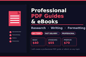 create a professional PDF guide or ebook on any topic