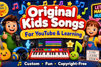 produce original kids songs for youtube, learning and storytelling