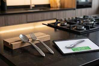 design 3d kitchen gadgets, spoons and cutlery