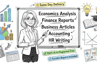 be expert finance, economics, business research writer