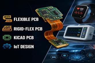 design flexible and rigid flex kicad pcb for wearable, medical, automotive iot