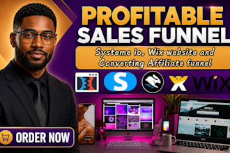 setup systeme io website, systeme io sales funnel landing page and workflow
