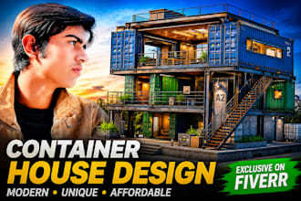 create modern container house ai designs