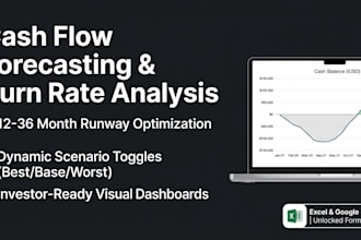 create a professional cash flow forecast and burn rate model