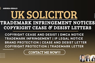 draft copyright, trademark cease and desist letter UK solicitor