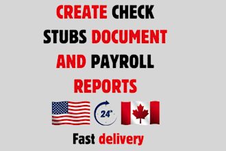 create check stubs document and payroll reports
