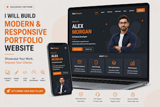 create a modern responsive portfolio website