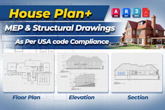 draft architectural, mep, and construction permit drawings