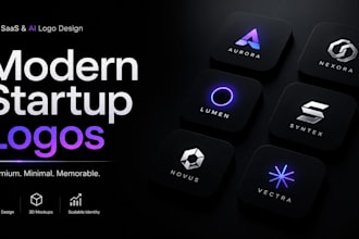 design a modern saas logo for tech startup and ai brand