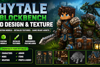 make hytale blockbench 3d design and texture