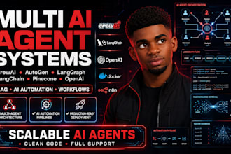 build multi ai agent system with crewai, autogen pinecone, langchain and n8n