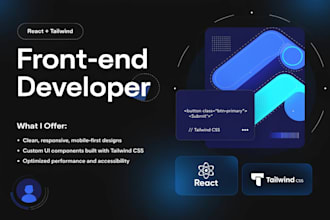 develop modern react website with tailwind CSS
