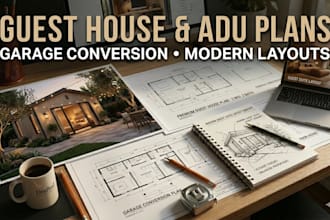 design modern adu floor plans, garage conversion layouts and guest house designs