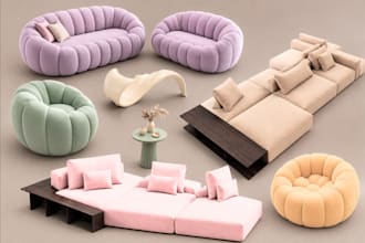 create low low li full perm 3d mesh furniture for second life and imvu