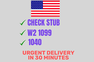 do check stubs, stubs, w2, 1099 and 1040